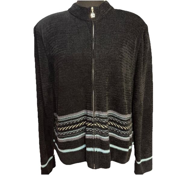 VTG St John Sport Zip Cardigan Tank Top Set Womens XL Old Money Preppy - Picture 5 of 15